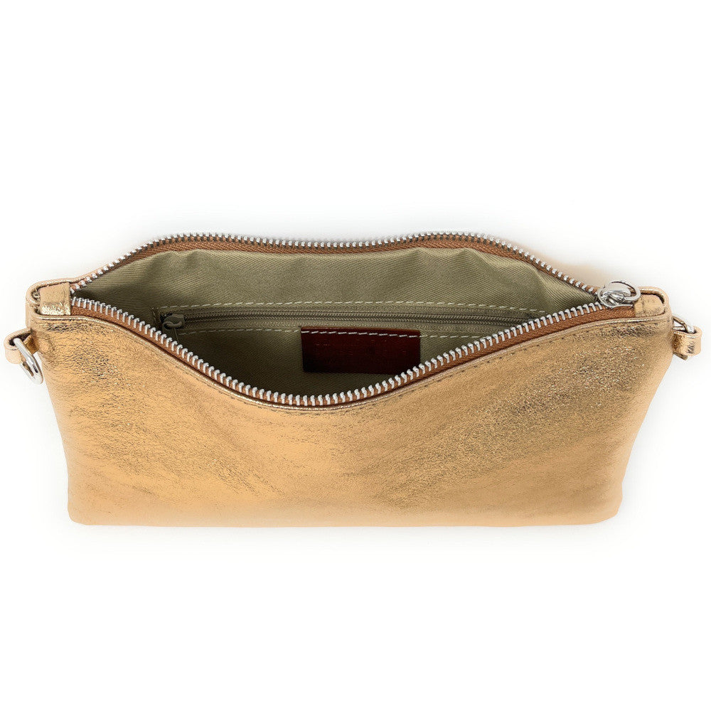 Sac pochette en cuir irisé MELUSINE Or vieilli