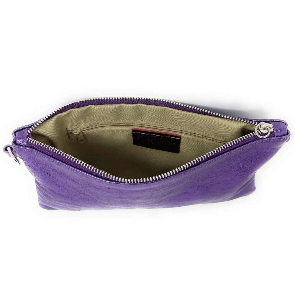 Sac pochette en cuir irisé MELUSINE Améthyste