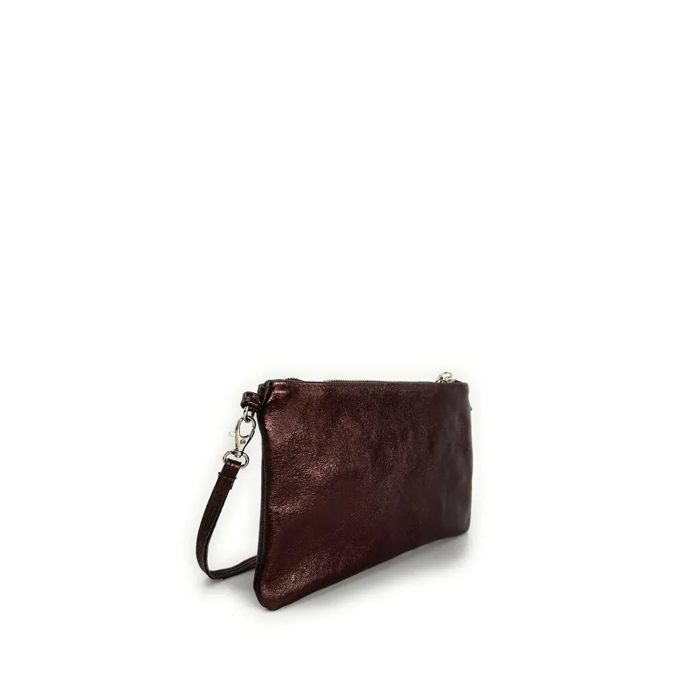 Sac pochette en cuir irisé MELUSINE Chocolat irisé