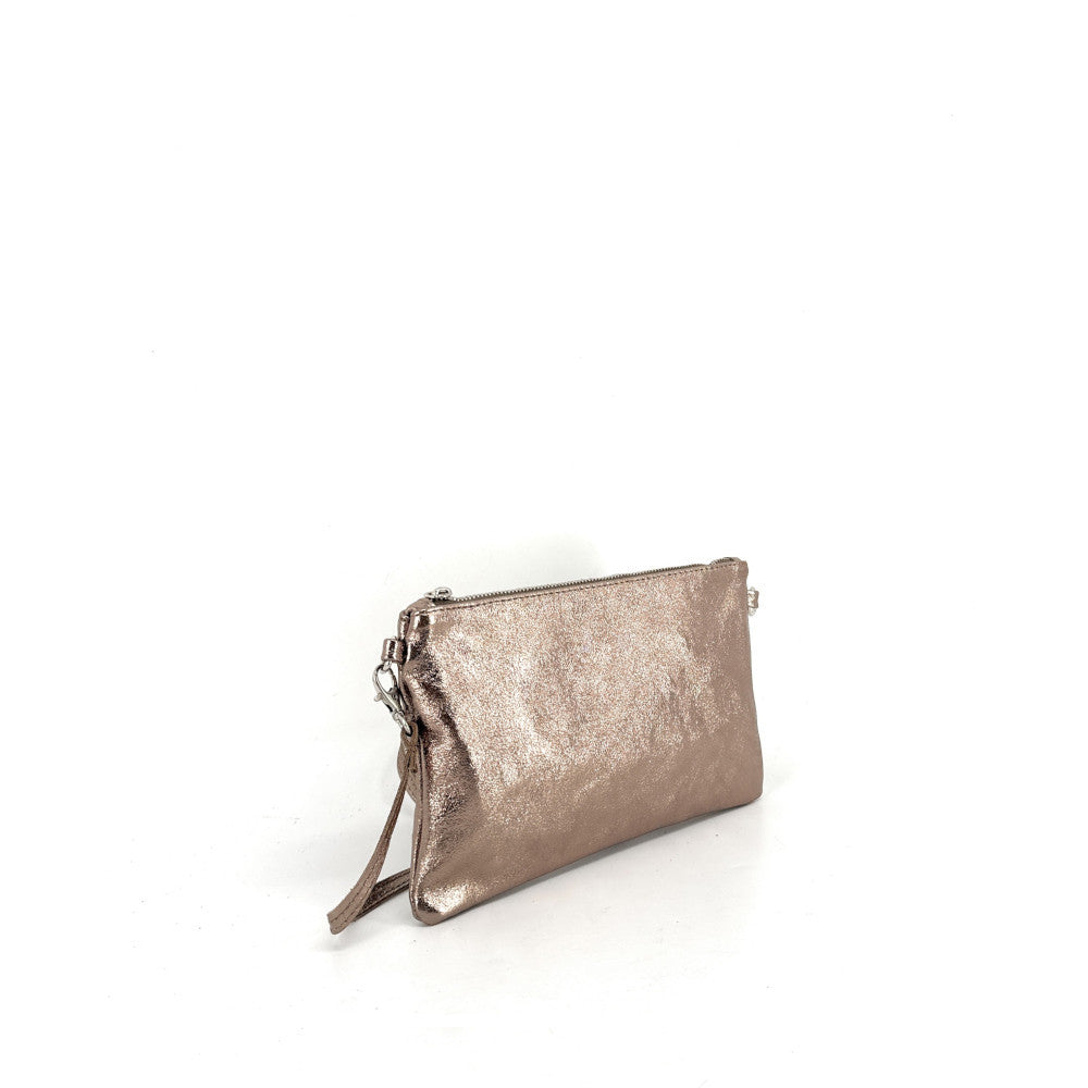 Sac pochette en cuir irisé MELUSINE Champagne irisé
