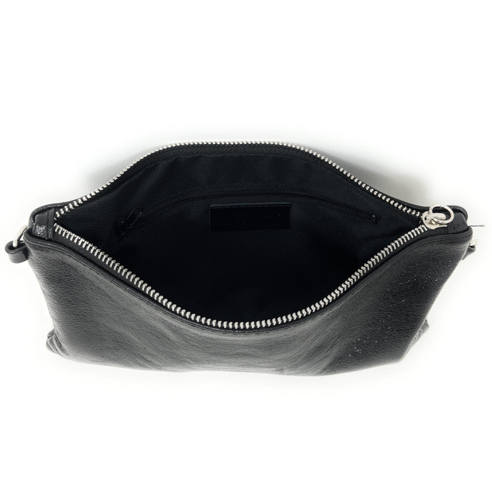 Sac pochette en cuir irisé MELUSINE Noir irisé