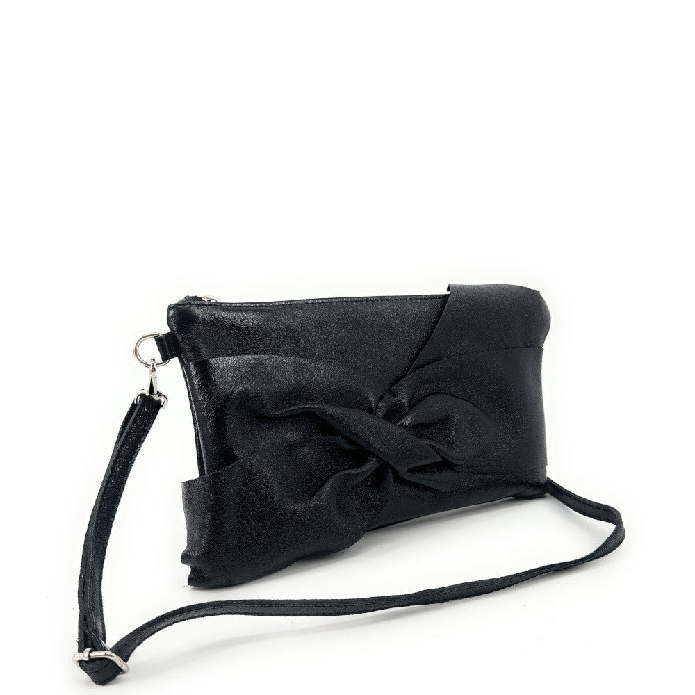 Sac pochette en cuir irisé SHERAZADE Noir irisé