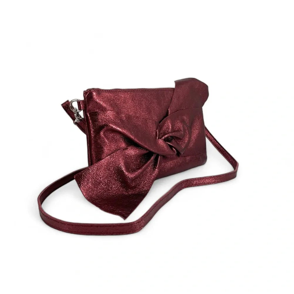 Sac pochette en cuir irisé SHERAZADE Bordeaux irisé