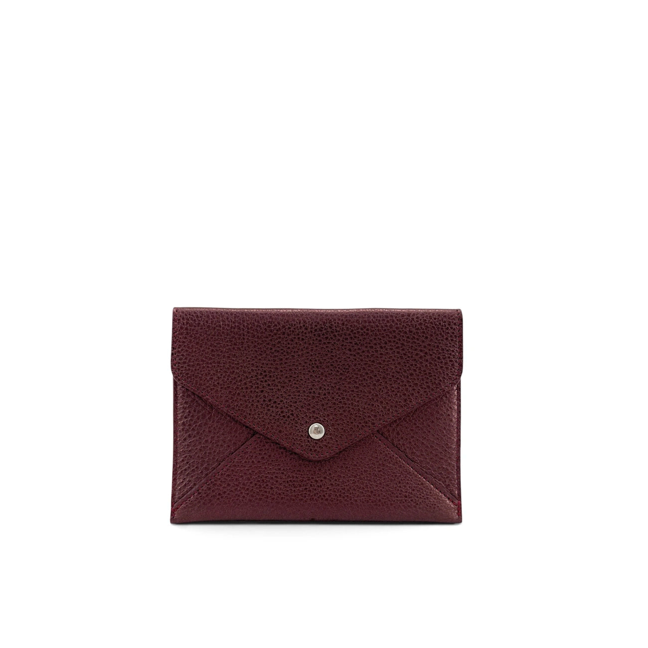 Clutch sobre de piel tornasolada ROMY rojo burdeos