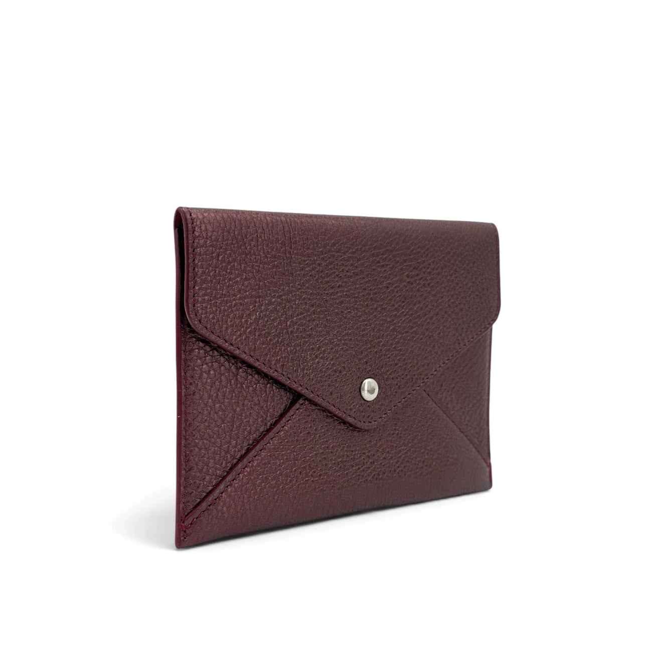 Clutch sobre de piel tornasolada ROMY rojo burdeos
