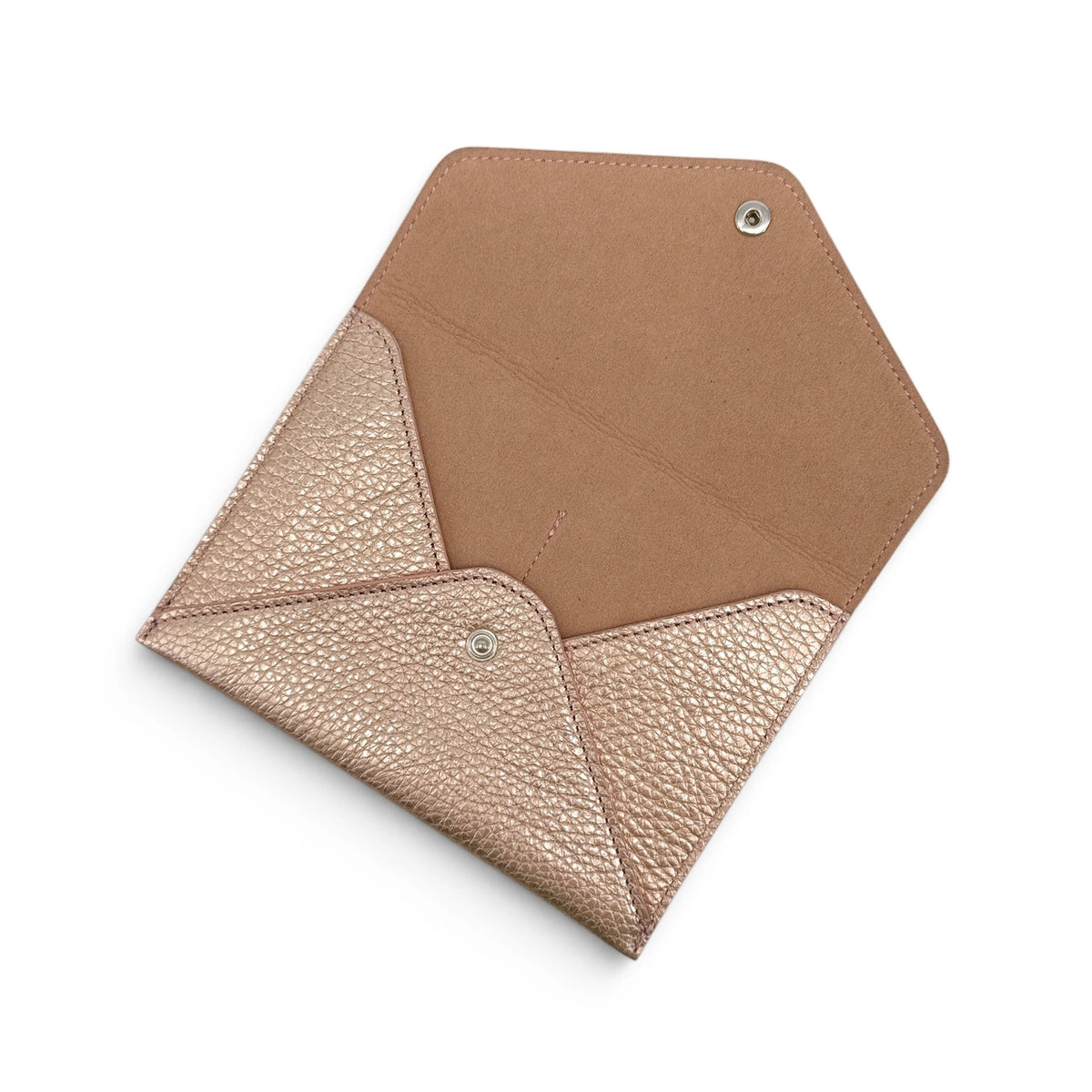 Umschlag-Etui aus schillerndem Leder ROMY Roségold