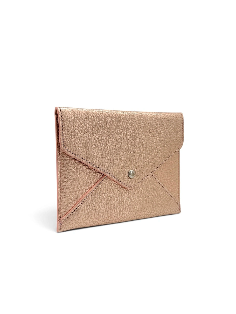 Clutch sobre de piel tornasolada ROMY oro rosa