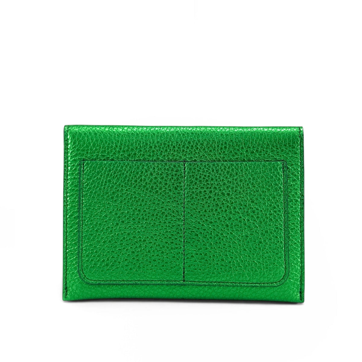 ROMY English Green Iridescent Leather Envelope Clutch