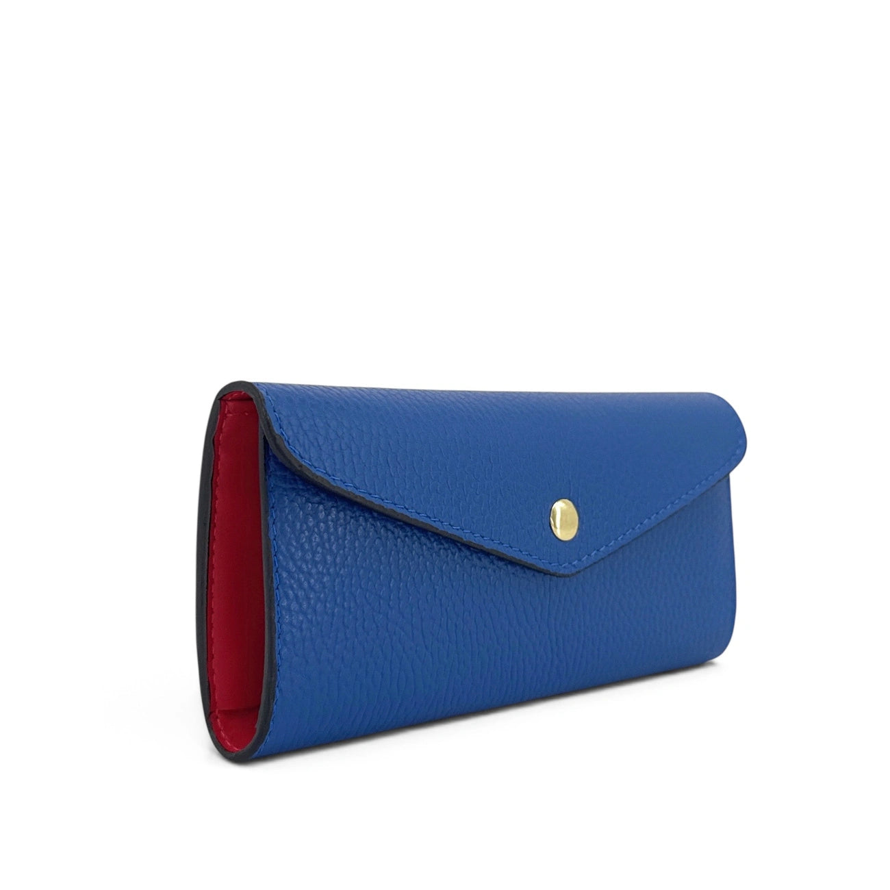 Umschlag-Clutch aus genarbtem Leder CLOE Dunkelrot