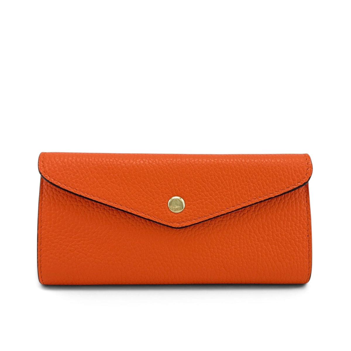 CLELIA grained leather wallet clutch, Orange