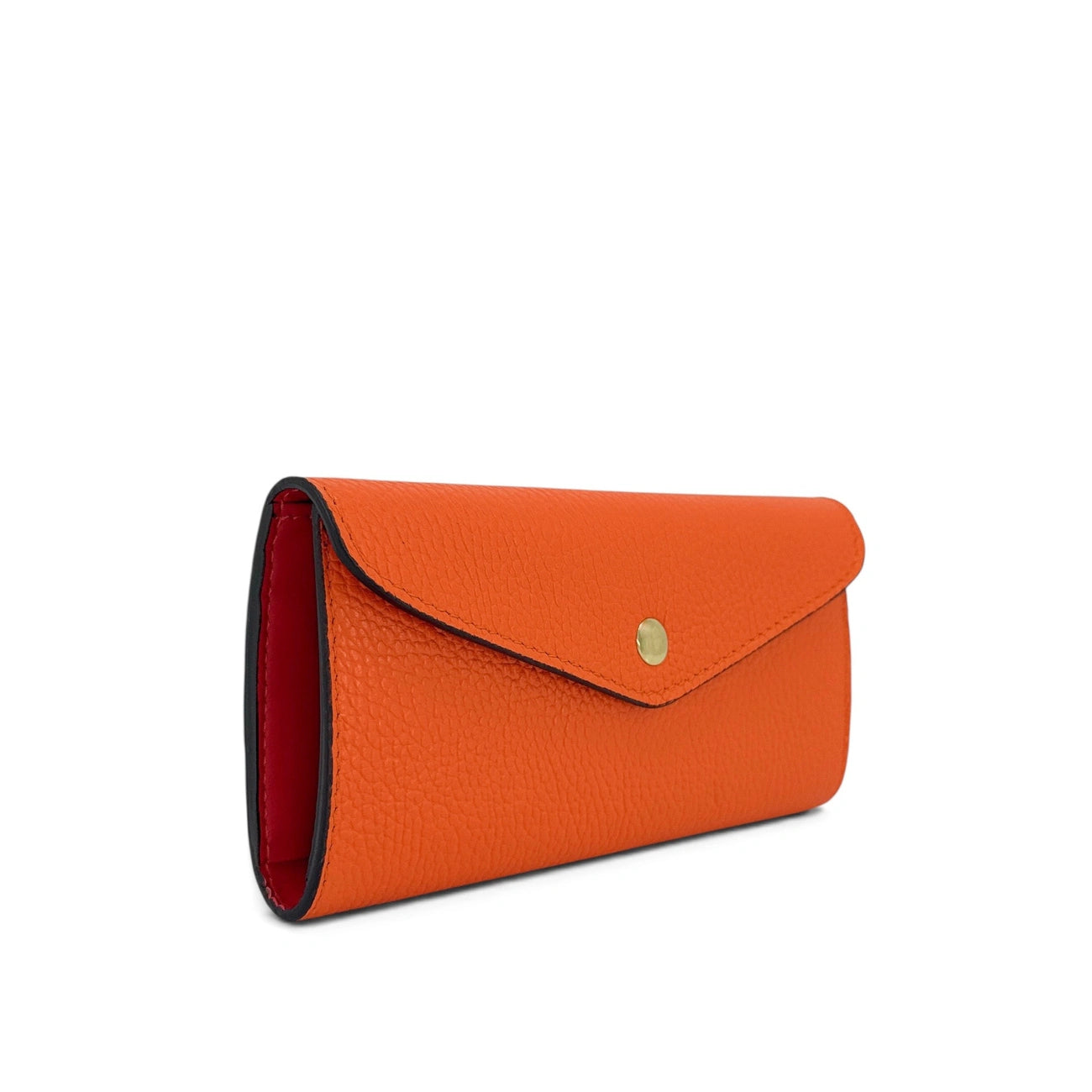 Umschlag-Clutch aus genarbtem Leder CLOE Dunkelrot