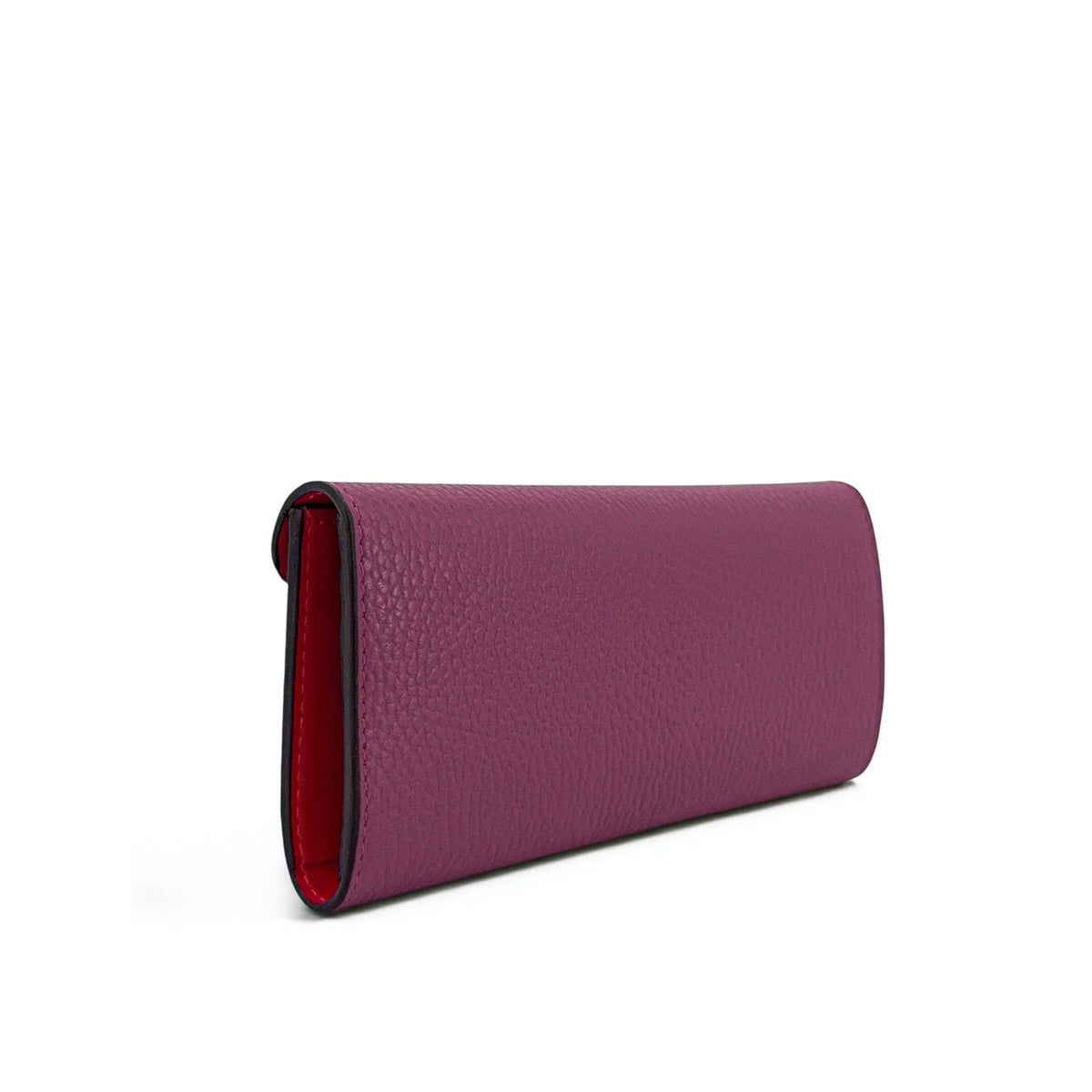 Pochette portafoglio in pelle martellata CLELIA Prugna