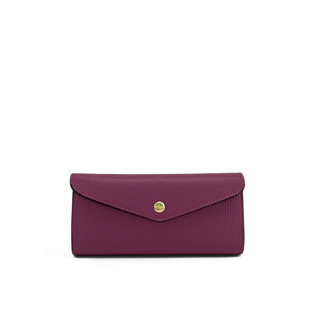 Umschlag-Clutch aus genarbtem Leder CLOE Dunkelrot