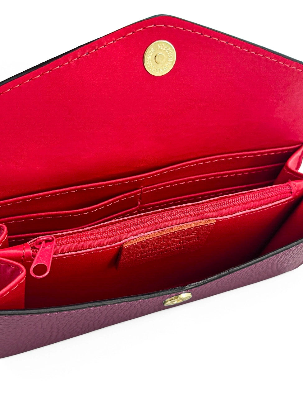 Pochette portafoglio in pelle martellata CLELIA Prugna