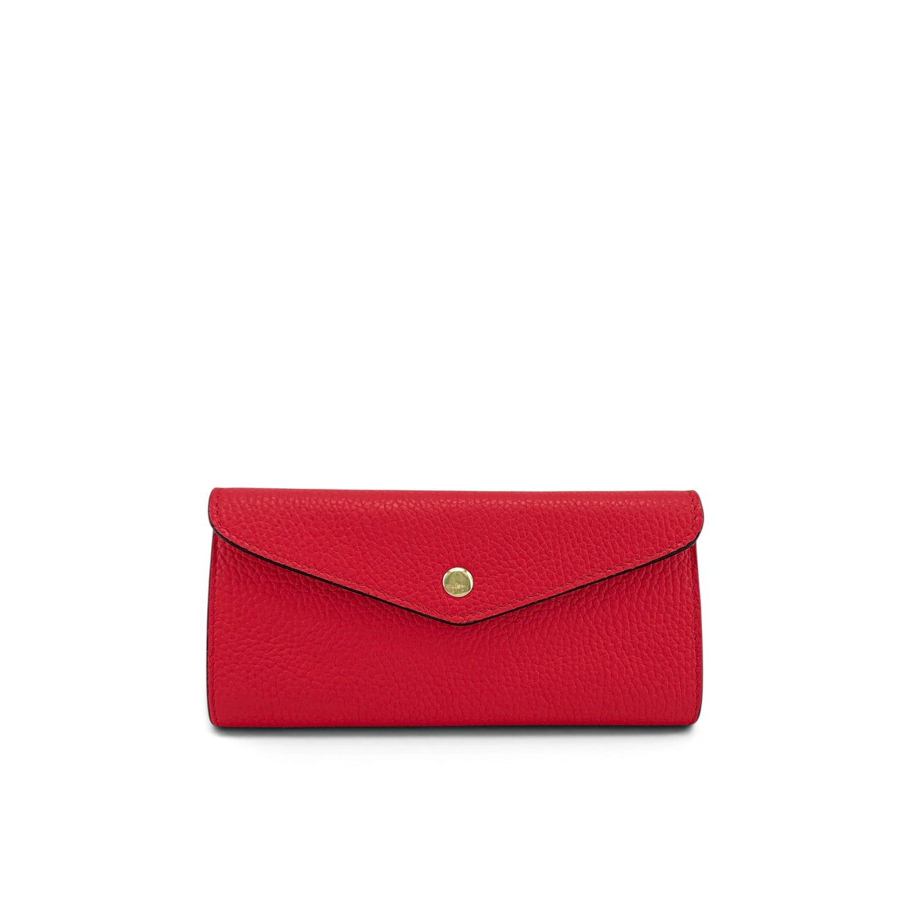 Umschlag-Clutch aus genarbtem Leder CLOE Dunkelrot