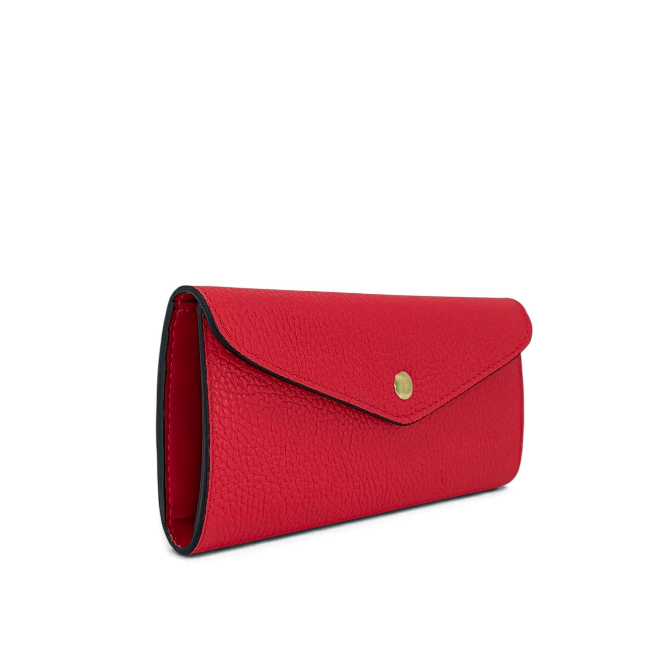 Umschlag-Clutch aus genarbtem Leder CLOE Dunkelrot