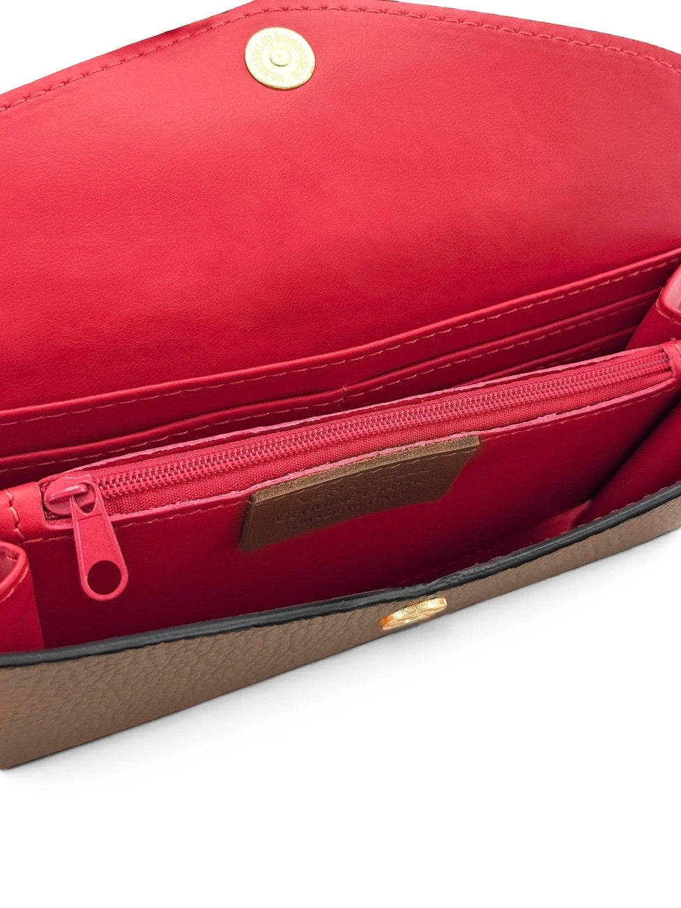 Pochette portafoglio in pelle martellata CLELIA Tortora scuro