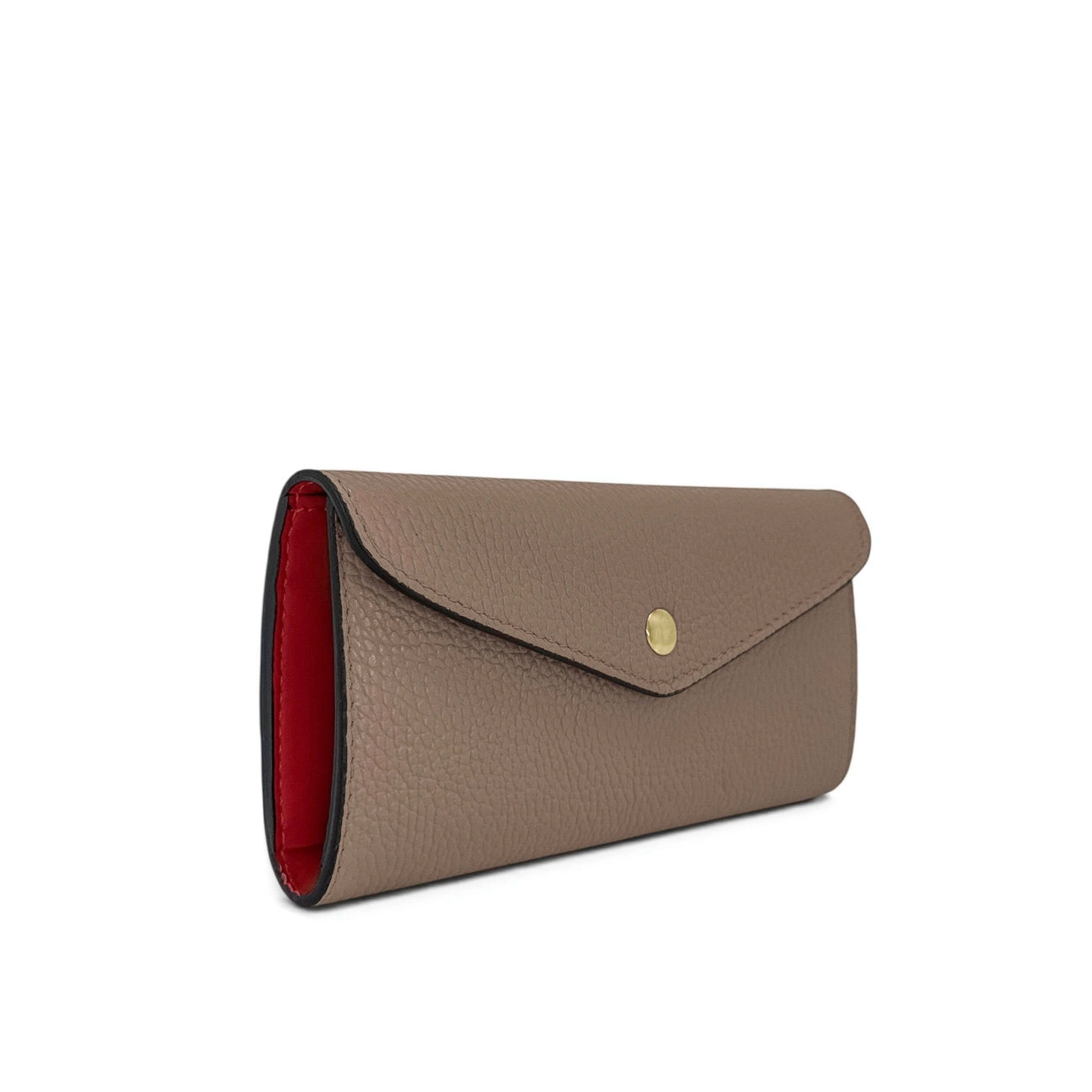Umschlag-Clutch aus genarbtem Leder CLOE Dunkelrot