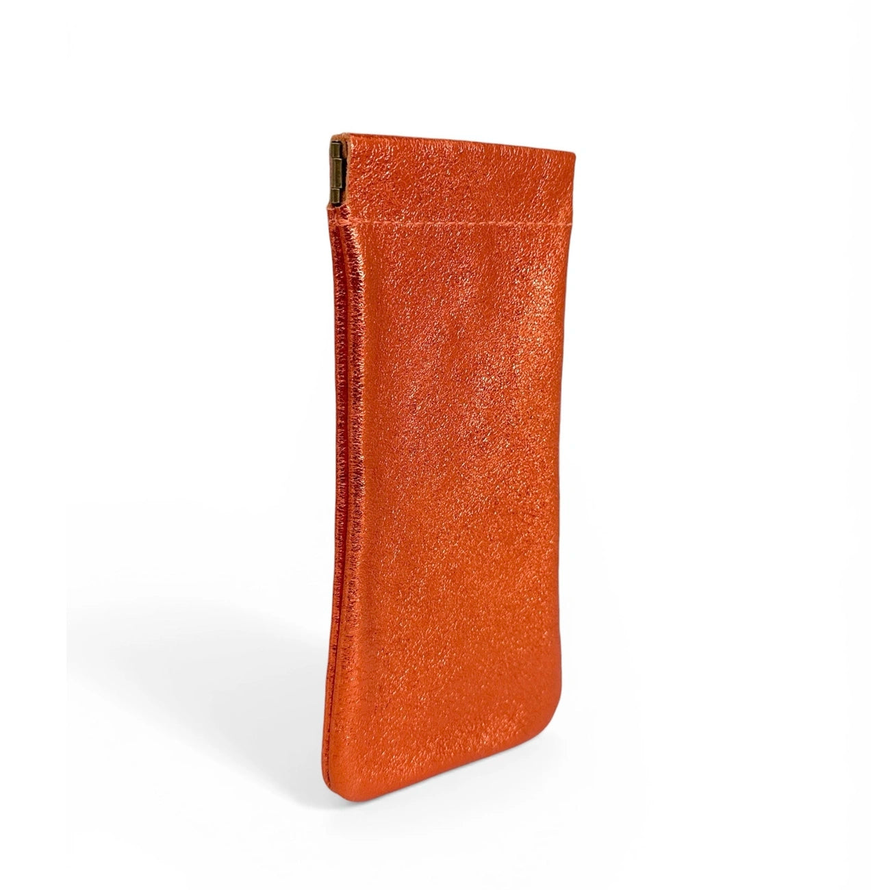 Etui à lunettes en cuir irisé OCULUS Orange mandarine
