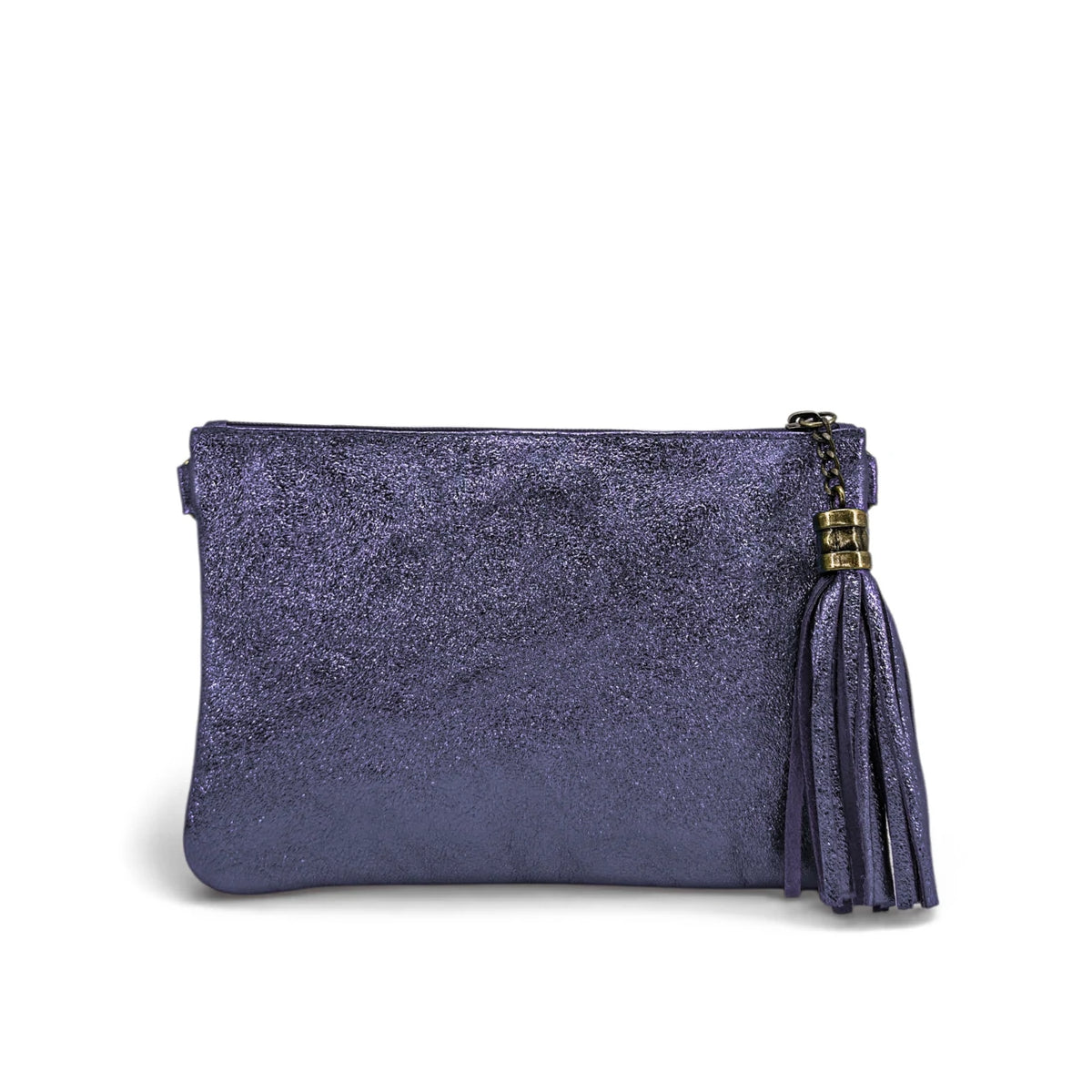 MORGANE iridescent leather clutch bag Starry Night