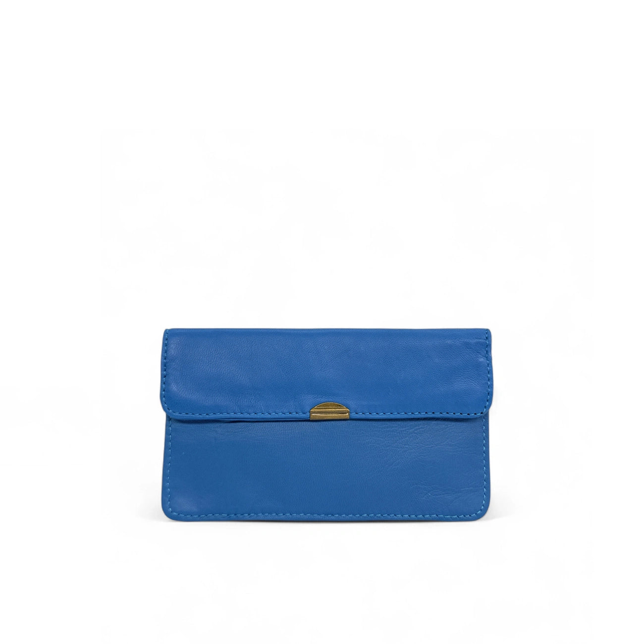 Pochette porte-monnaie en cuir lisse IMPRO Bleu cobalt