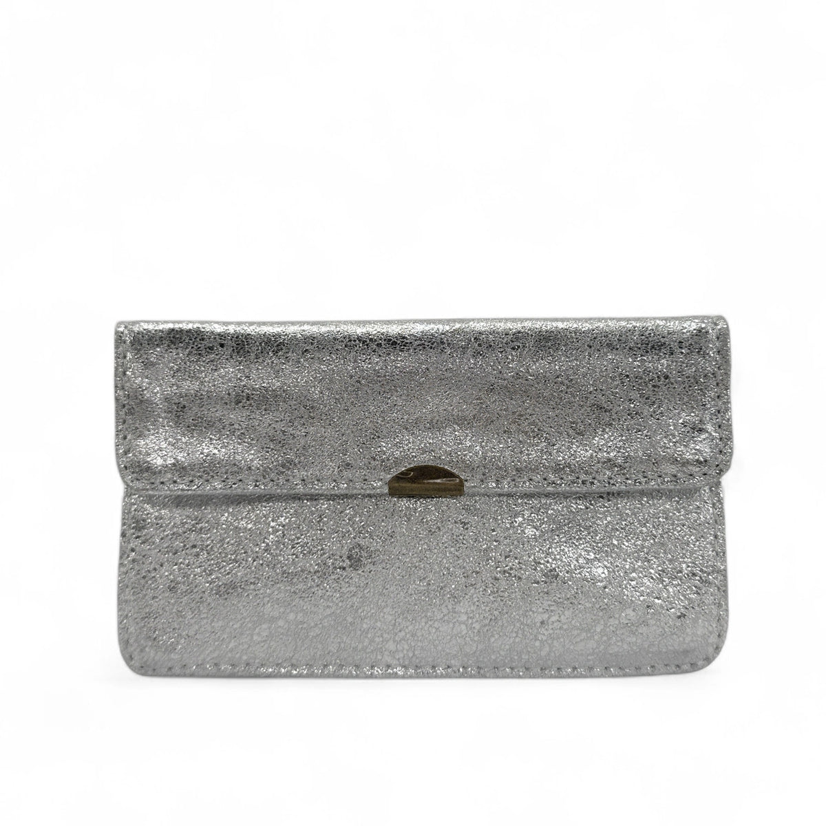 IMPRO iridescent leather coin purse clutch, Light silver