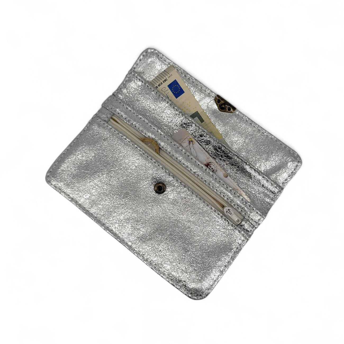 Pochette porte-monnaie en cuir irisé IMPRO Argent clair