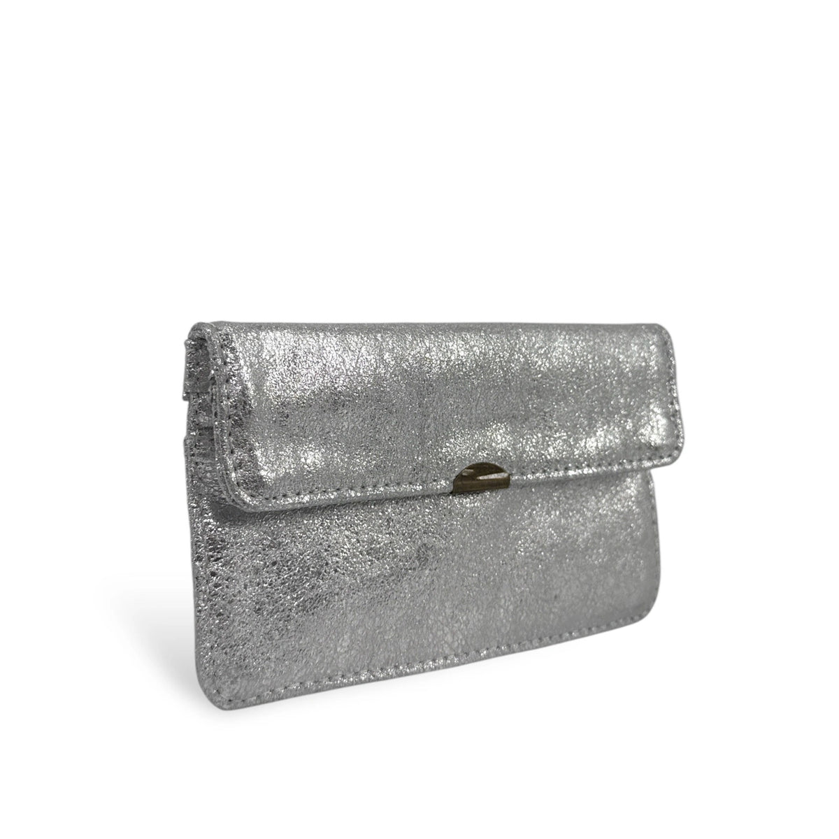 IMPRO iridescent leather coin purse clutch, Light silver