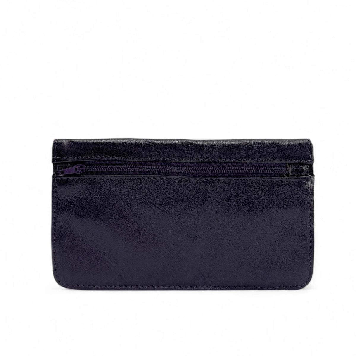 Pochette portamonete in pelle liscia IMPRO Viola melanzana