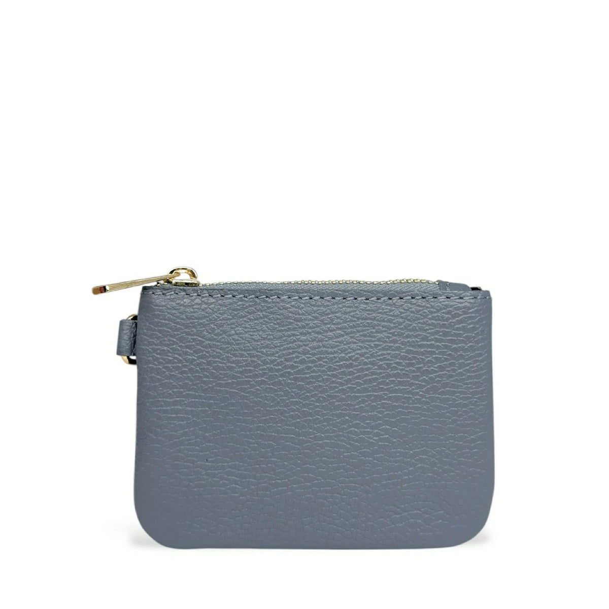 POCKET grained leather keychain coin purse Glacier blue