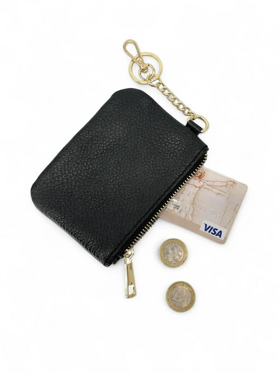 Leather keychain wallet irise POCKET Pale gold