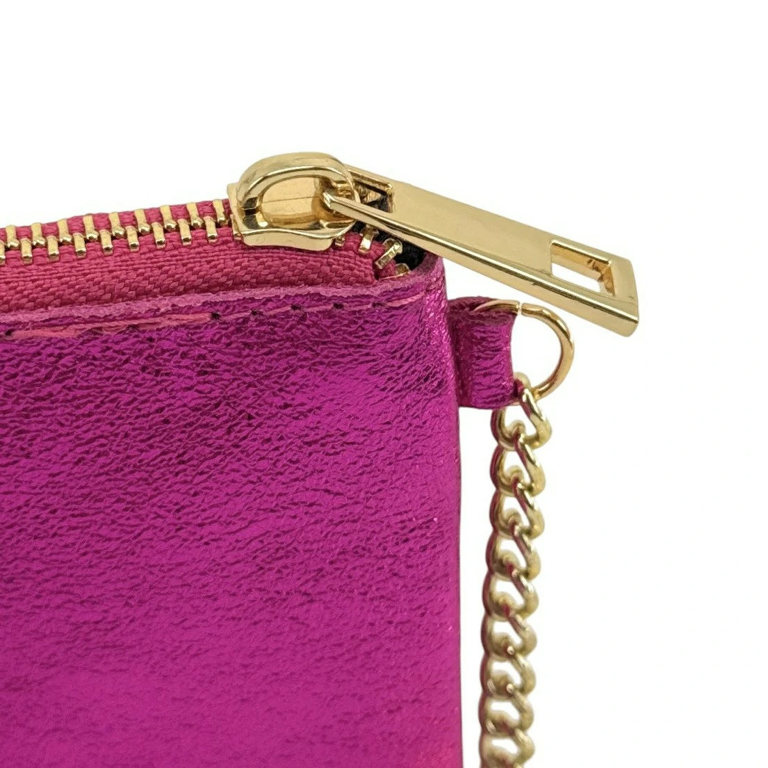 Monedero llavero en piel tornasolada POCKET GLOW Rosa Fucsia