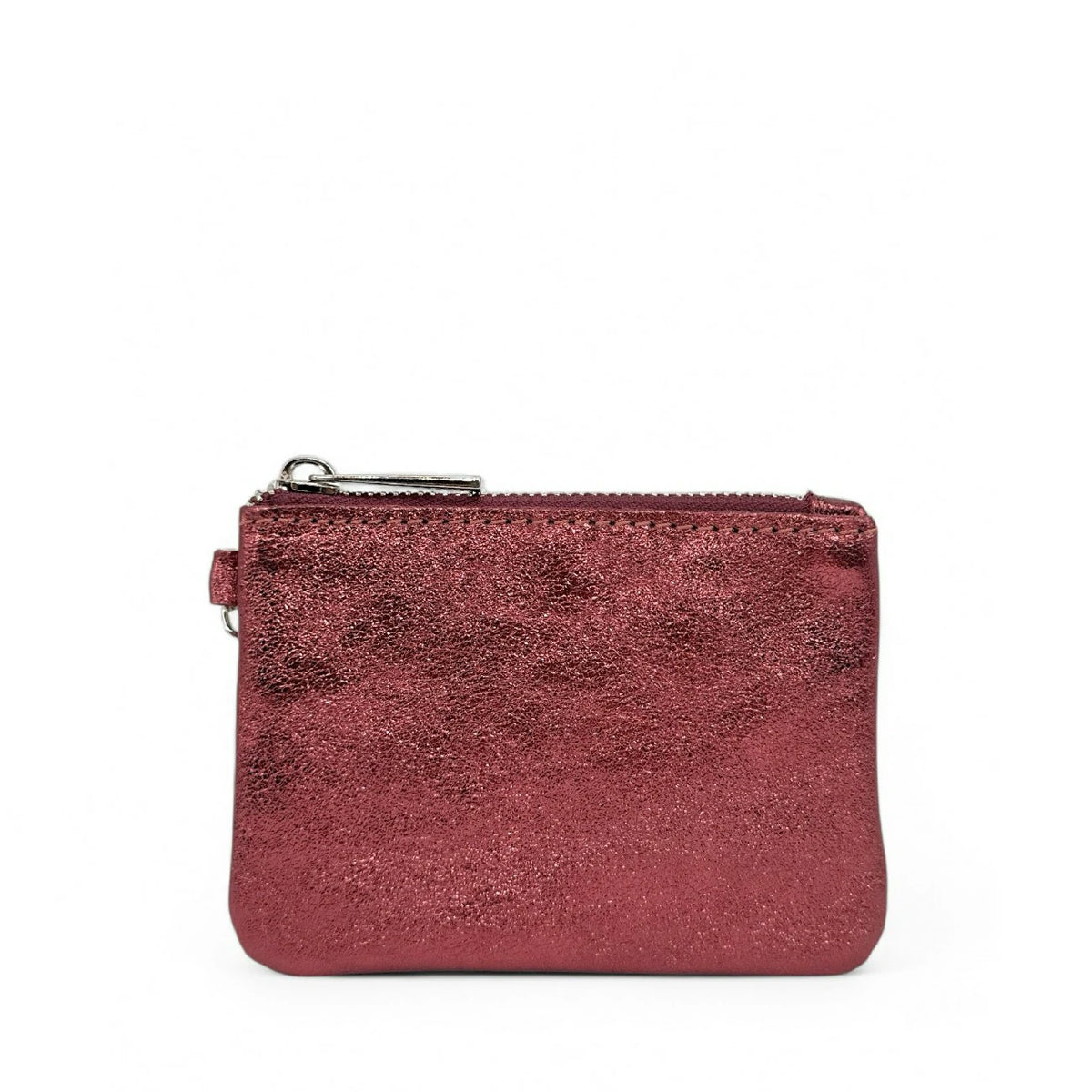 POCKET GLOW iridescent leather keyring coin purse, Burgundy