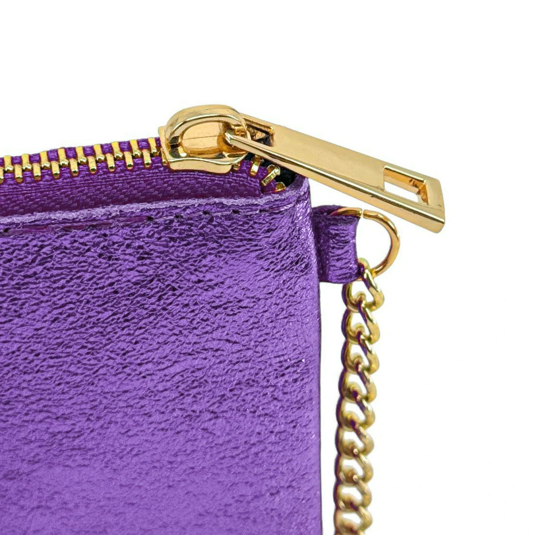 Monedero llavero en piel tornasolada POCKET GLOW Amatista