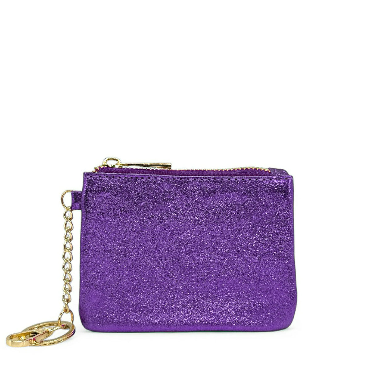 Monedero llavero en piel tornasolada POCKET GLOW Amatista