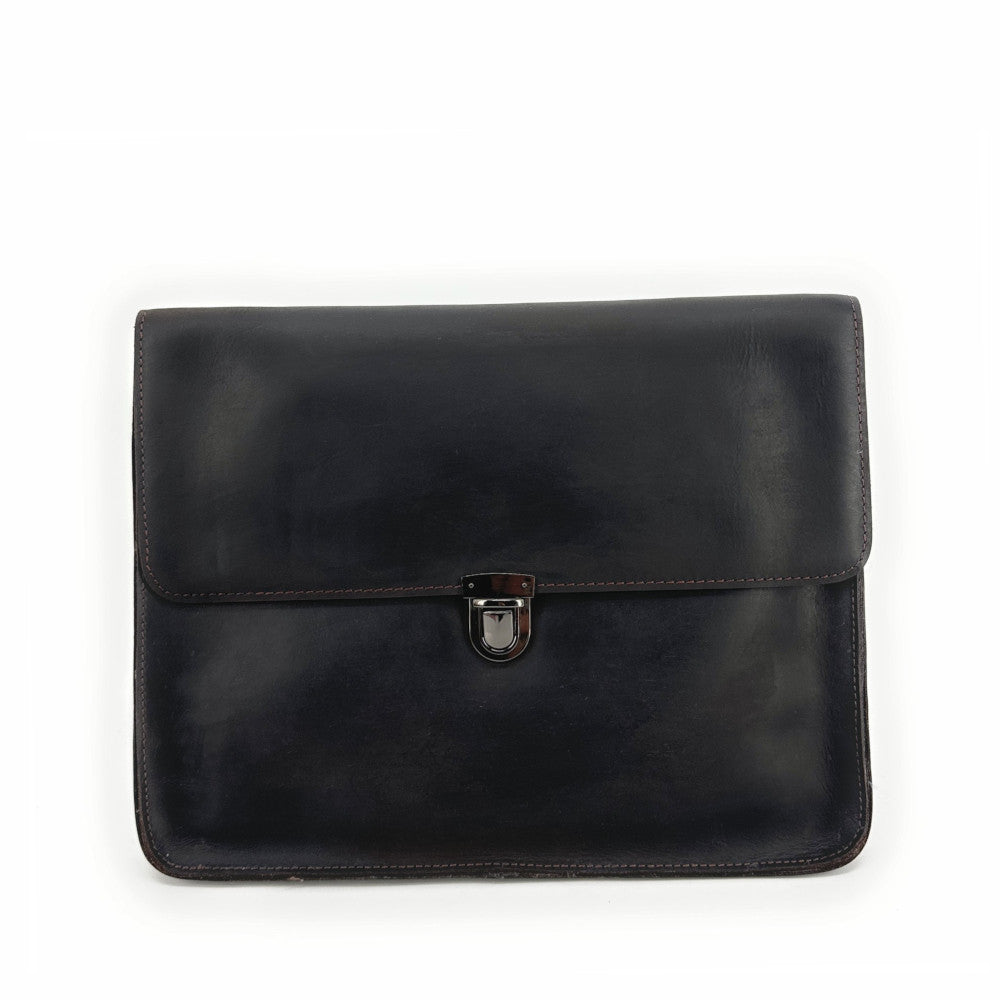 Pochette porte document en cuir pull-up TIM Chocolat