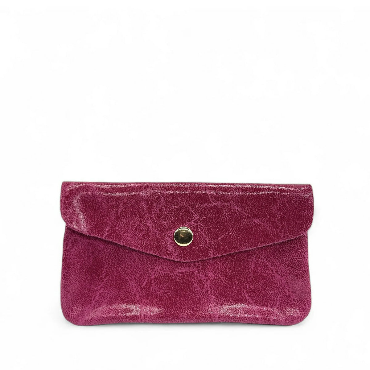 Geldbörsen-Clutch aus gebürstetem Leder COMPO BROSSEE Fuchsiarosa