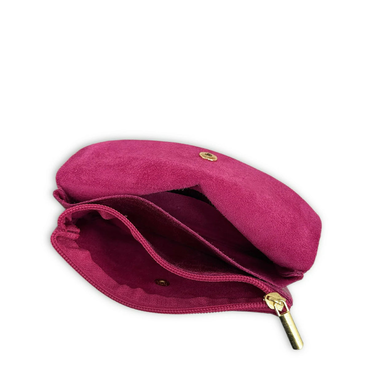 Geldbörsen-Clutch aus gebürstetem Leder COMPO BROSSEE Fuchsiarosa