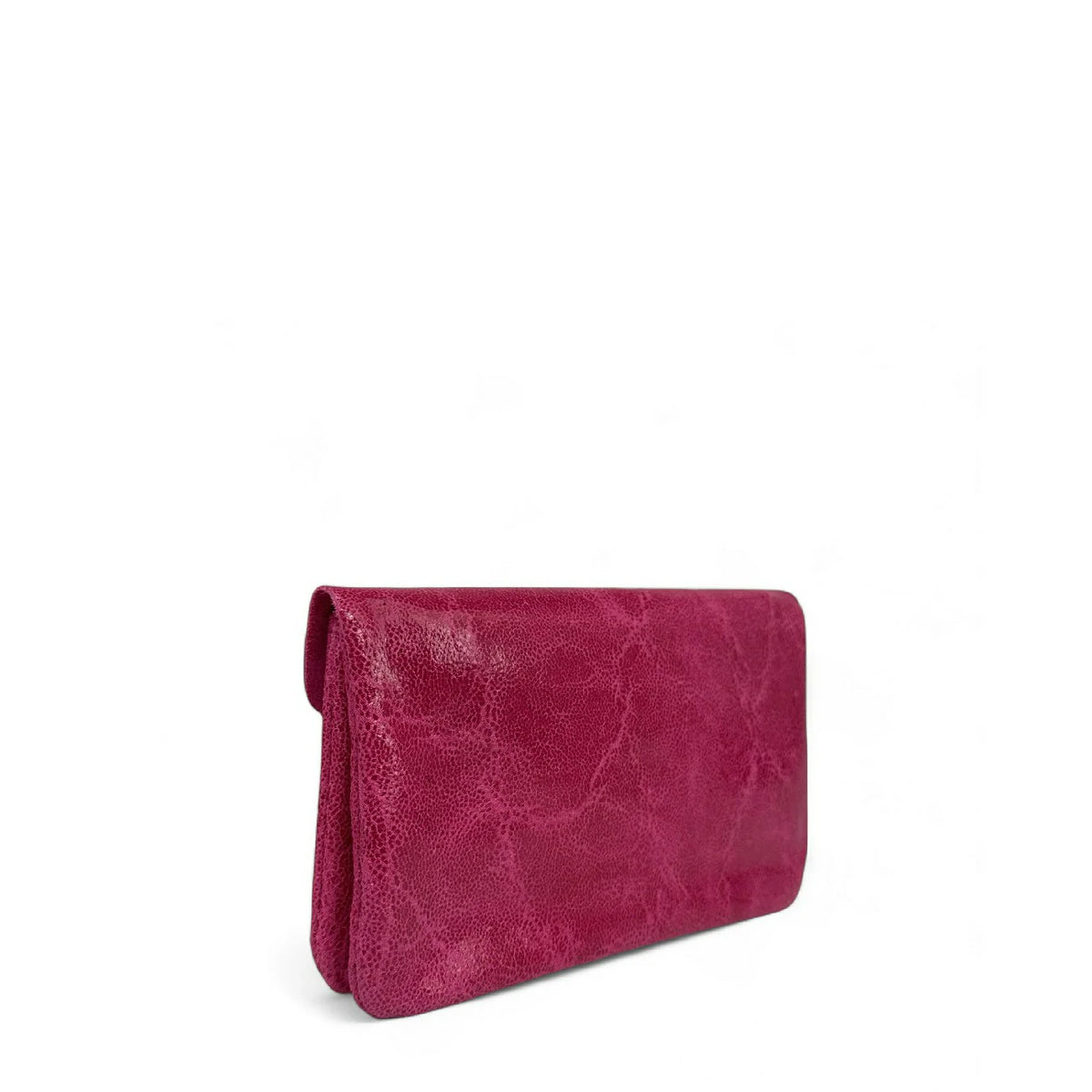Geldbörsen-Clutch aus gebürstetem Leder COMPO BROSSEE Fuchsiarosa
