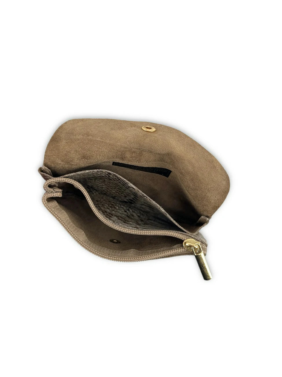 COMPO BROSSEE brushed leather coin purse clutch, Python