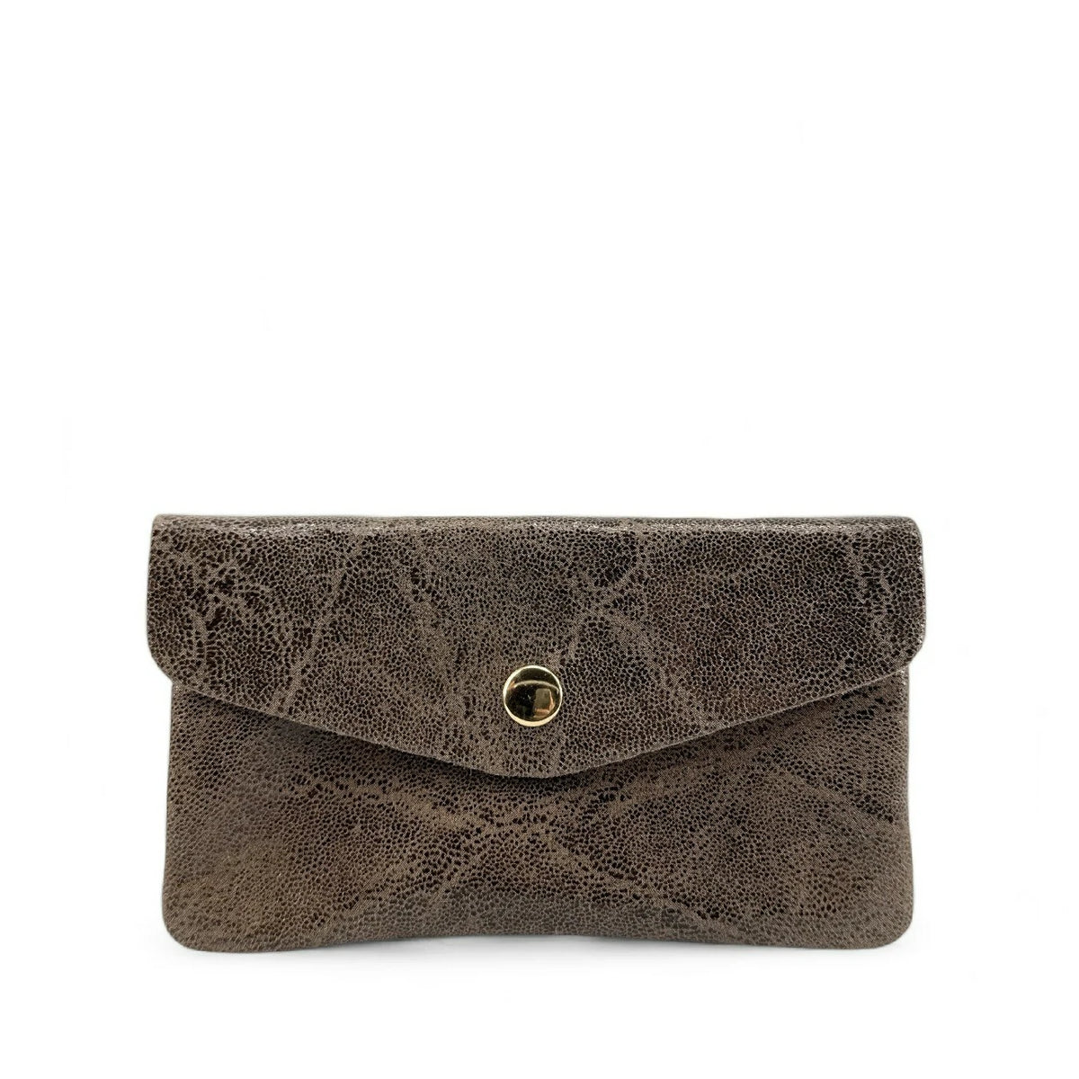 Geldbörsen-Clutch aus gebürstetem Leder COMPO BROSSEE Mokka