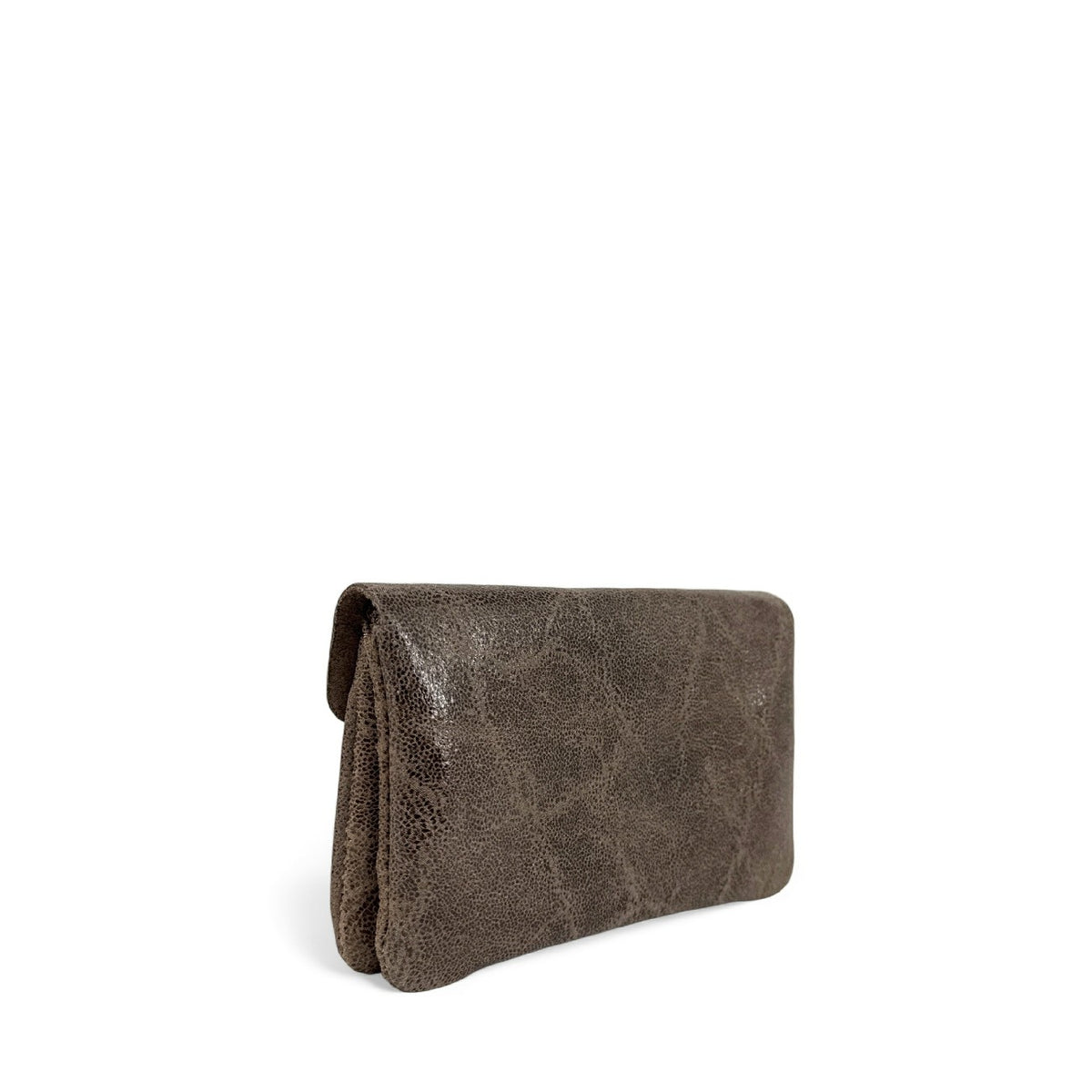 Geldbörsen-Clutch aus gebürstetem Leder COMPO BROSSEE Mokka