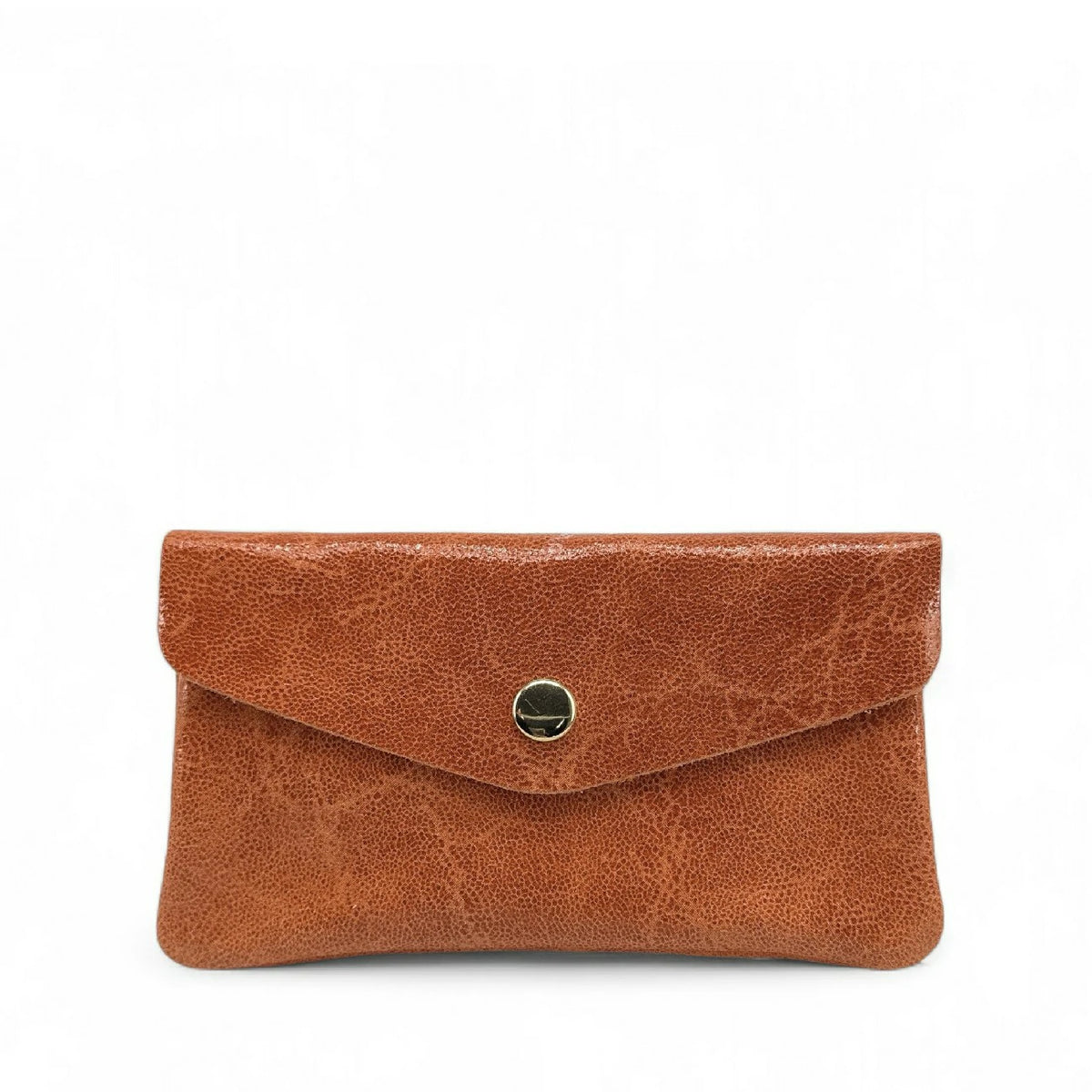 Geldbörsen-Clutch aus gebürstetem Leder COMPO BROSSEE Mandarine