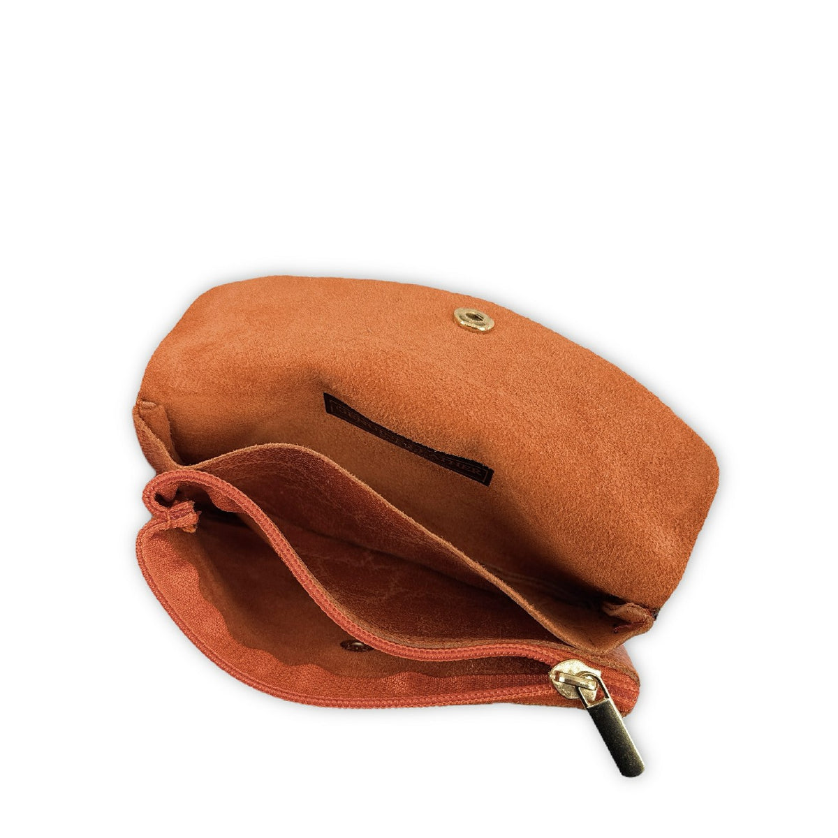 Geldbörsen-Clutch aus gebürstetem Leder COMPO BROSSEE Mandarine