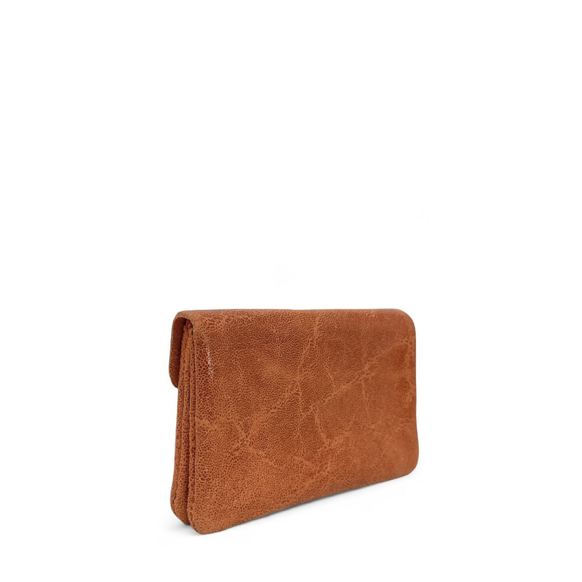 Geldbörsen-Clutch aus gebürstetem Leder COMPO BROSSEE Mandarine