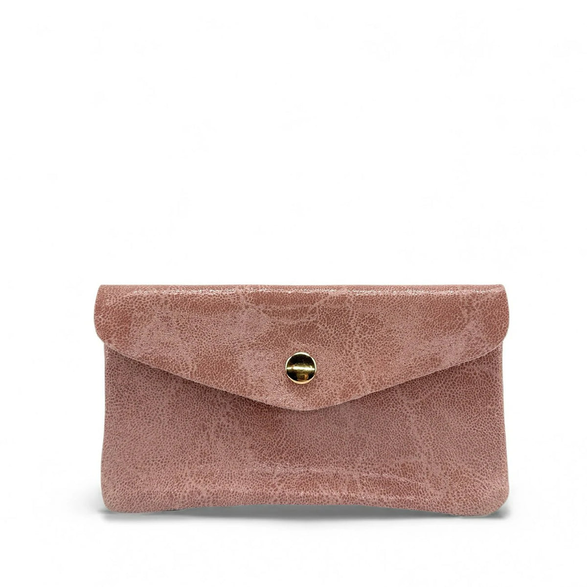 Geldbörsen-Clutch aus gebürstetem Leder COMPO BROSSEE Nude-Rosa