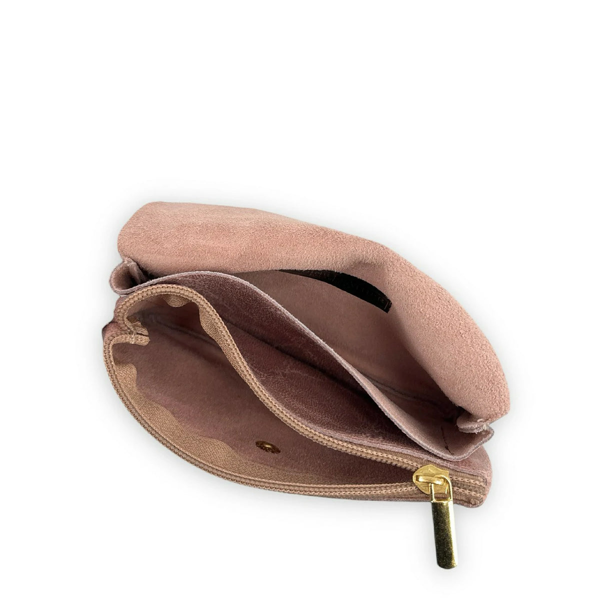 Geldbörsen-Clutch aus gebürstetem Leder COMPO BROSSEE Nude-Rosa