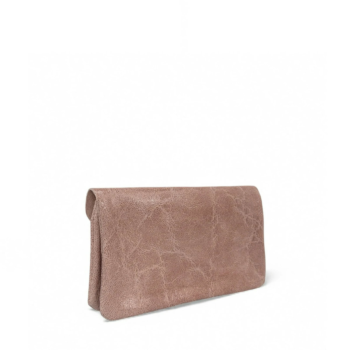 Geldbörsen-Clutch aus gebürstetem Leder COMPO BROSSEE Nude-Rosa