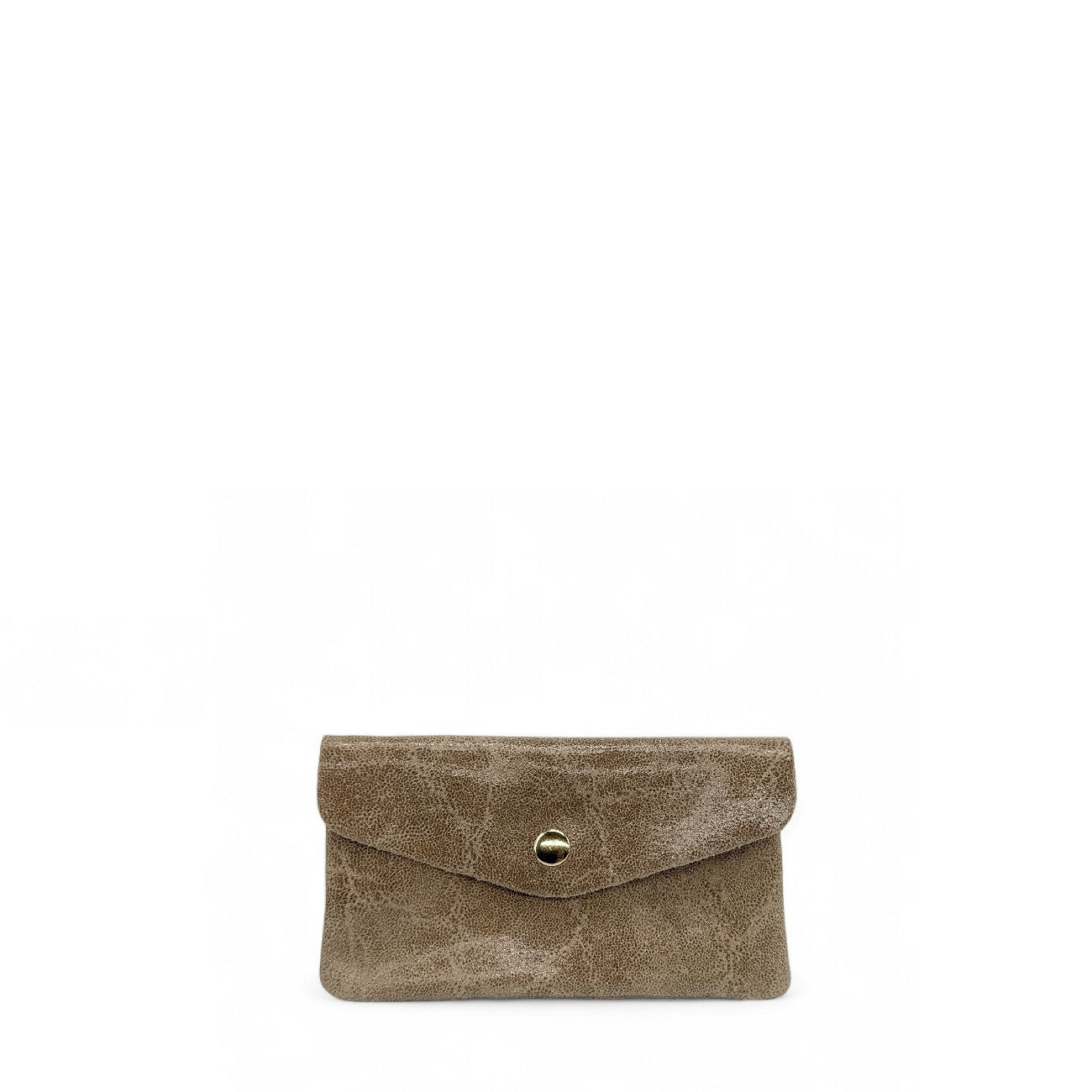 Pochette porte-monnaie en cuir brossé COMPO BROSSEE Taupe foncé