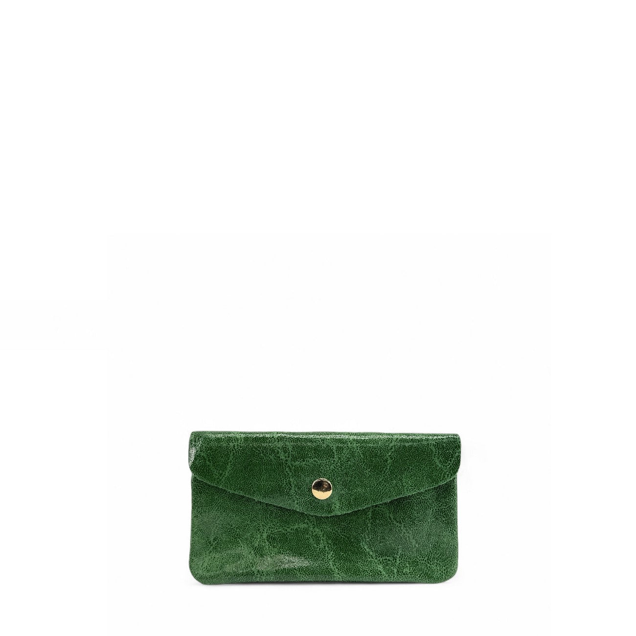 Pochette porte-monnaie en cuir brossé COMPO BROSSEE Vert anglais